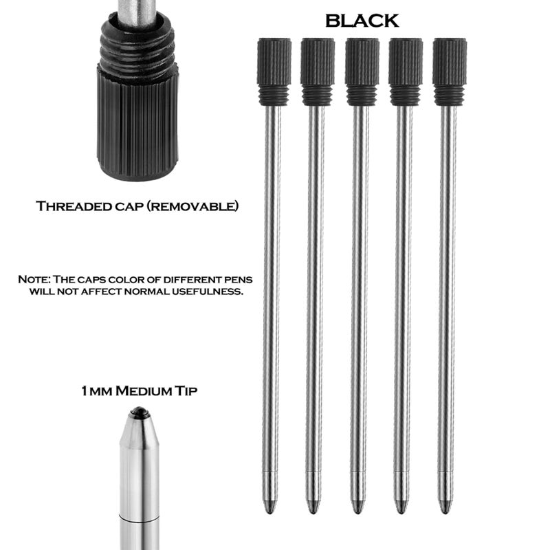 DUNBONG Ballpoint Metal D1 Refill for Multifunction Pen, Black pack of 5 pieces (Black) - Image 2